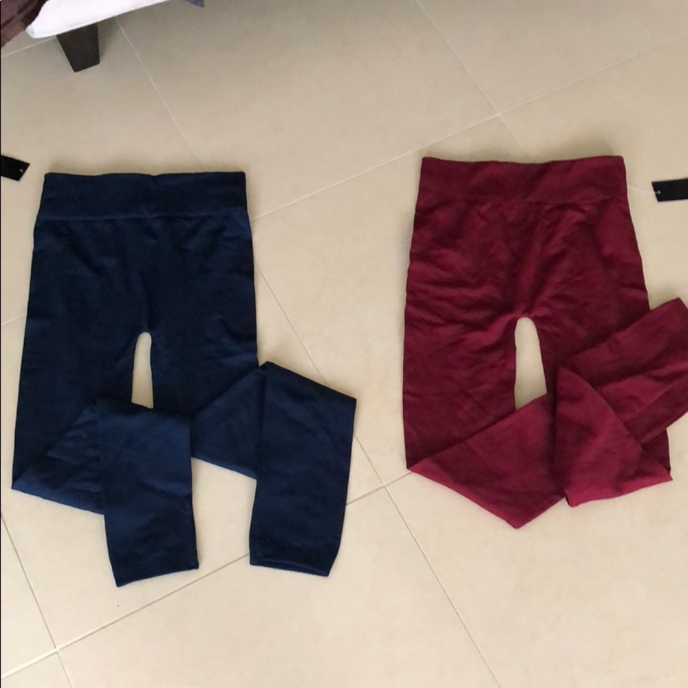 NWT lot of two solid color leggings OS